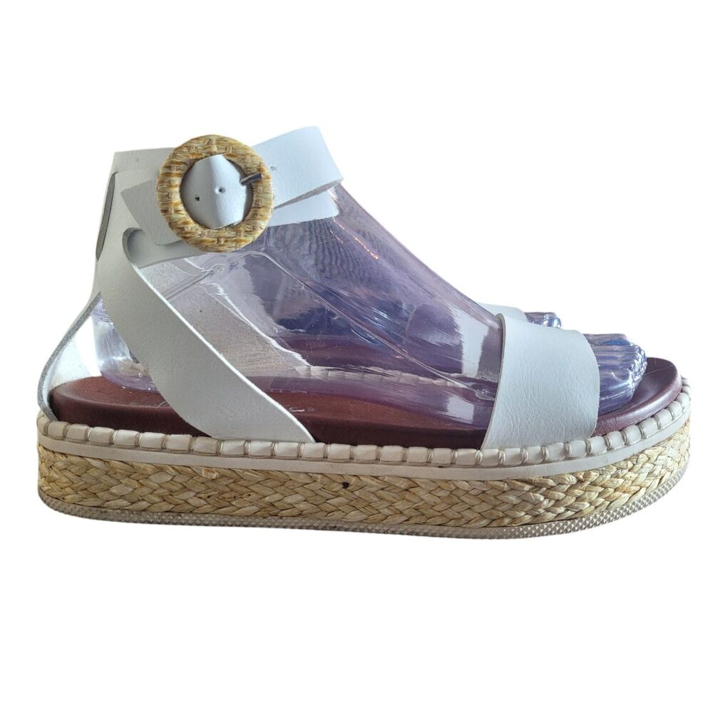 Altar'd State Strappy Espadrille Sandals Women's Size 7.5 White Dressy Summer‎